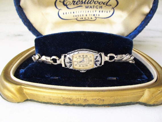 Bulova 14K Sapphire 15 Jewel Womens Vintage Wrist… - image 3