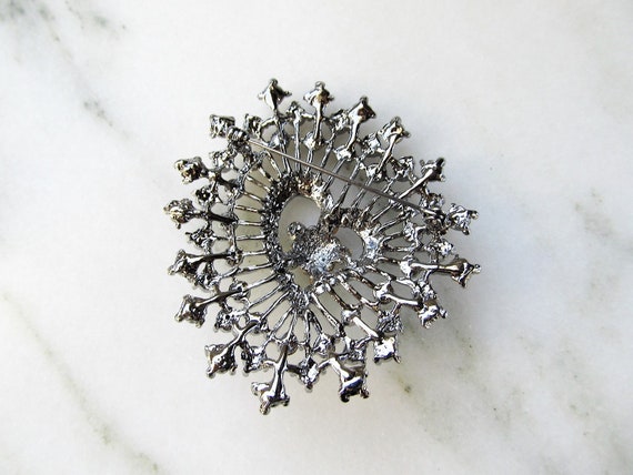 Vintage Large Rhinestone Brooch Pin ETC5234 - image 6