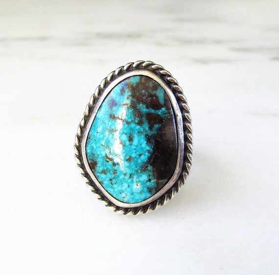 Buy Mens Navajo Spiderweb Turquoise Sterling Silver Vintage