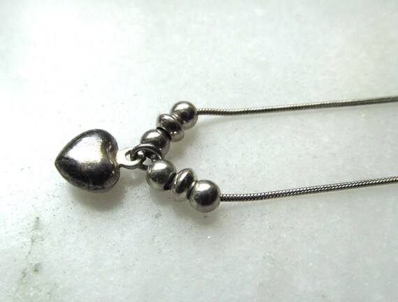Vintage Italy Sterling Silver Puffy Heart Bead Pe… - image 6