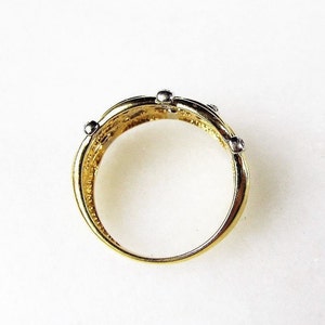 Vintage 18K Diamond Yellow & White Gold Ladies Ring ETC3495 - Etsy