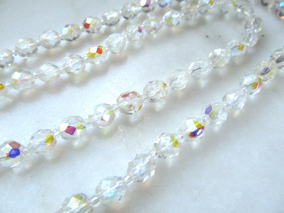 Vintage Aurora Borealis Round Crystal Bead Neckla… - image 4