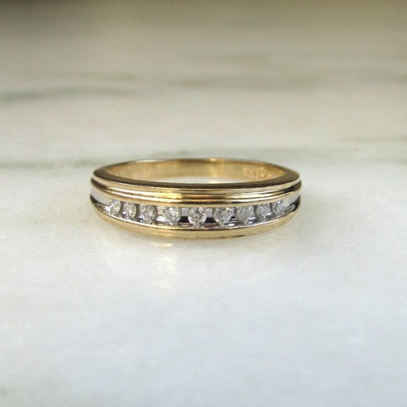 Vintage Keepsake 14K Yellow Gold Diamond Wedding … - image 1