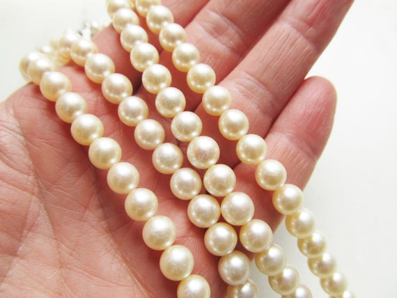 Vintage 14K White Pearl Double Strand Necklace ET… - image 5