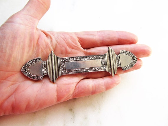 Antique British Silver Sash Pin Brooch No Monogra… - image 9