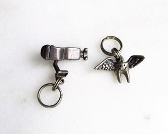 Vintage Sterling Silver Dentist Chair & Tooth Fairy Charms ETC6153