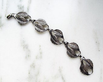 Danecraft Sterling Silver Carved Leaf Link Bracelet ETC2847