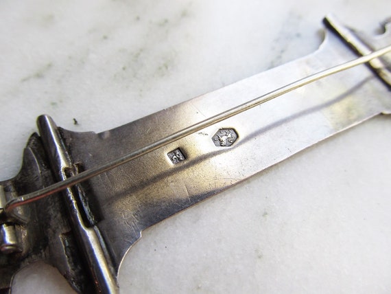 Antique British Silver Sash Pin Brooch No Monogra… - image 7