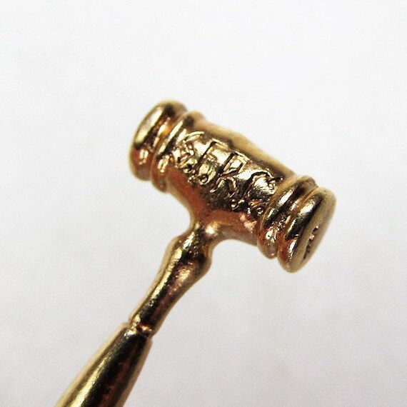 Vintage 14K Yellow Gold Judge's Gavel Pendant 196365… Gem