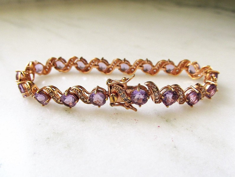 Sterling Silver 18K GP Cubic Zirconia Womens Tennis Bracelet ETC5304