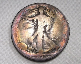 1921-S Silver Walking Liberty Half Dollar AG Coin w/ Nice Toning AP367