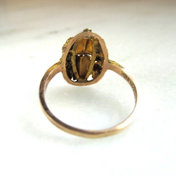 Vintage Black Hills Gold 10K Tri Tone Leaf Ring S… - image 5