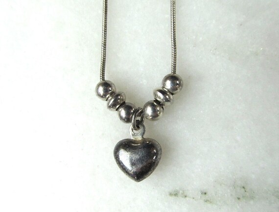 Vintage Italy Sterling Silver Puffy Heart Bead Pe… - image 5