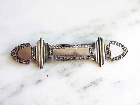 Antique British Silver Sash Pin Brooch No Monogra… - image 1