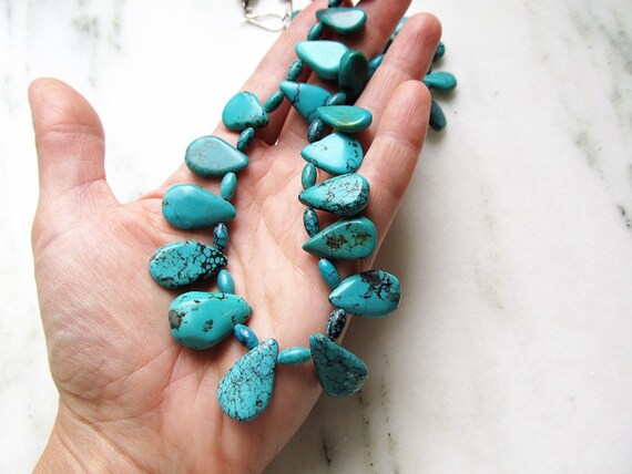 Jay King DTR Bold Genuine Blue Green Turquoise Stone Beaded Necklace - Ruby  Lane