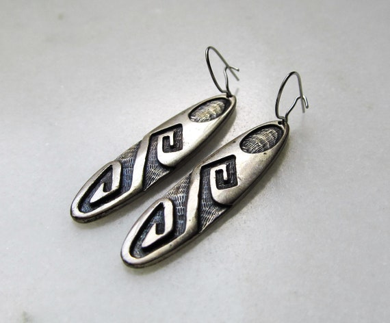 Estate Hopi Native American Long Sterling Silver … - image 2