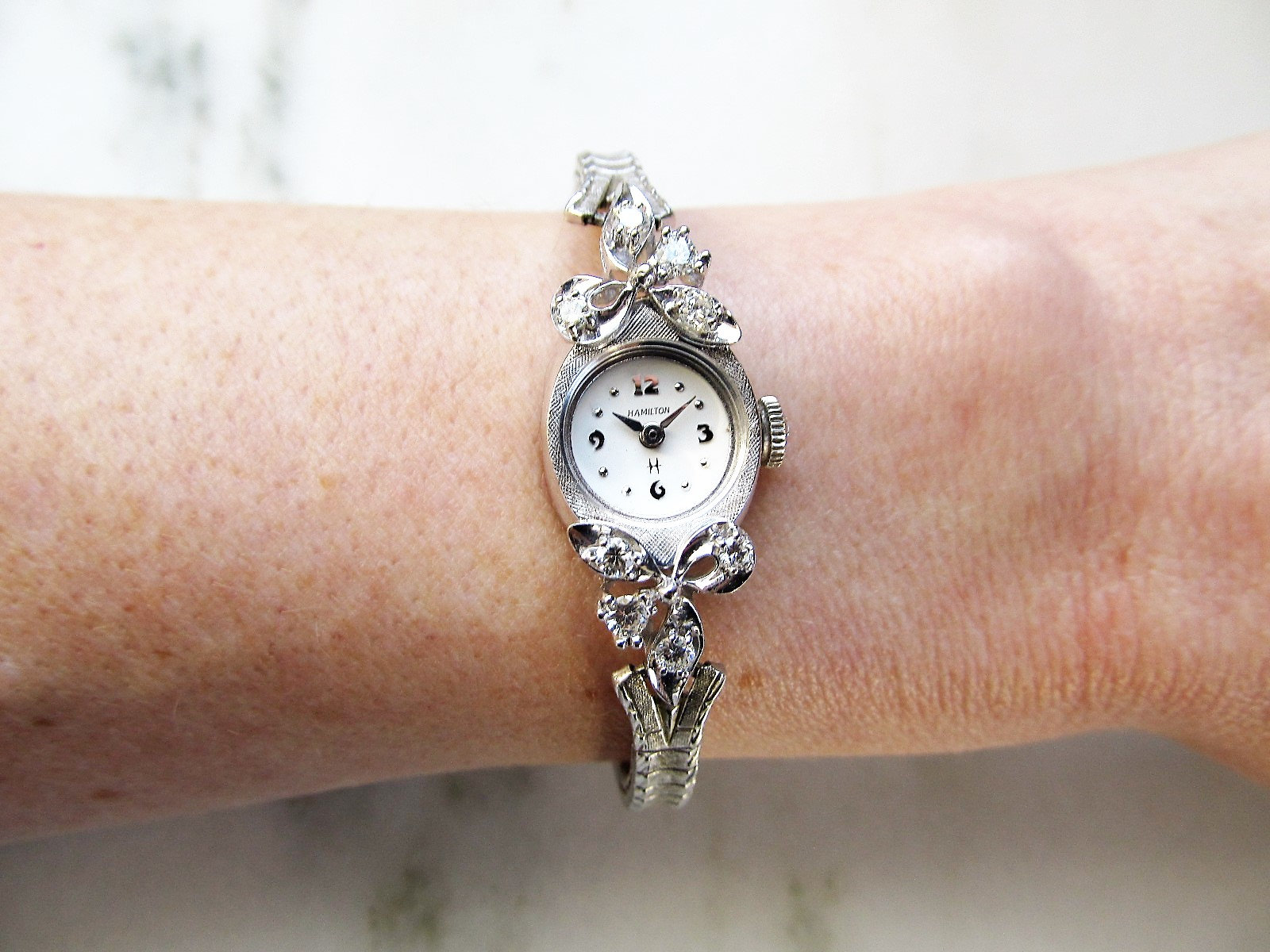Hamilton 14k gold diamond watch best sale