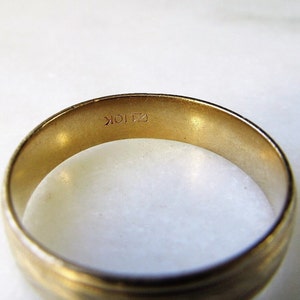Vintage 10K Yellow Gold Etched Mens Wedding Band Ring Sz 13 ETC6674 - Etsy
