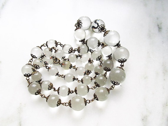 1920s Art Deco Pools of Light Glass Bead Necklace… - image 6