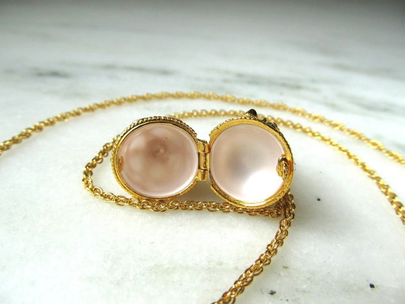 Vintage Joan Rivers Gold Pink AB Crystal Egg Pend… - image 5