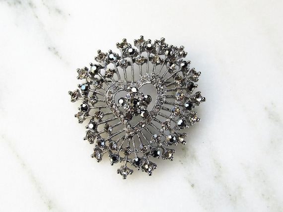 Vintage Large Rhinestone Brooch Pin ETC5234 - image 1