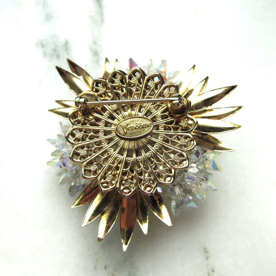 Vintage Vendome AB Crystal Flower Cluster Brooch … - image 8