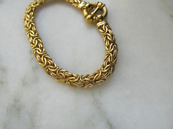 Vintage Byzantine 14K Yellow Gold Italy 7 7/8" Lo… - image 2