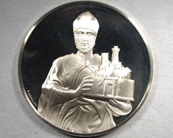 1970 Genius of Michelangelo "St. Petronius" Sterling Silver Fine Art Medal AP727