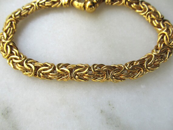 Vintage Byzantine 14K Yellow Gold Italy 7 7/8" Lo… - image 3