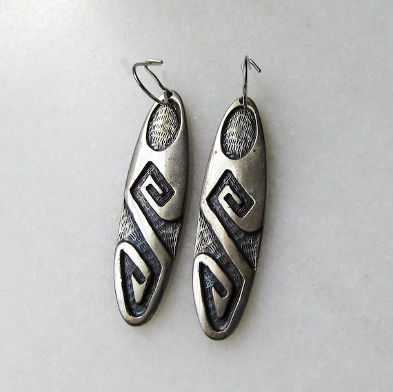 Estate Hopi Native American Long Sterling Silver … - image 1