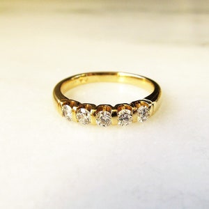 Vintage 14K Yellow Gold .50ct Diamond Ladies Wedding Engagement Band Ring ETC6672