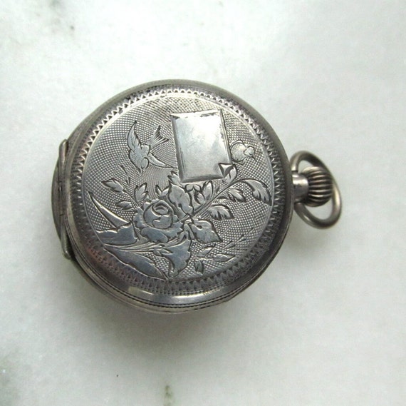 Antique 1860's Swiss Sterling Silver Pendant Watc… - image 3