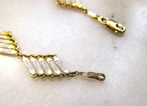 Vintage 14K Yellow & White Gold Italy Specialty L… - image 3