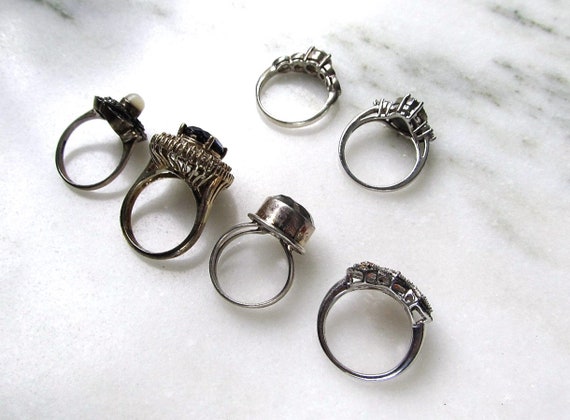 Vintage Sterling Silver Multi Stone Ring Lot of 6… - image 8