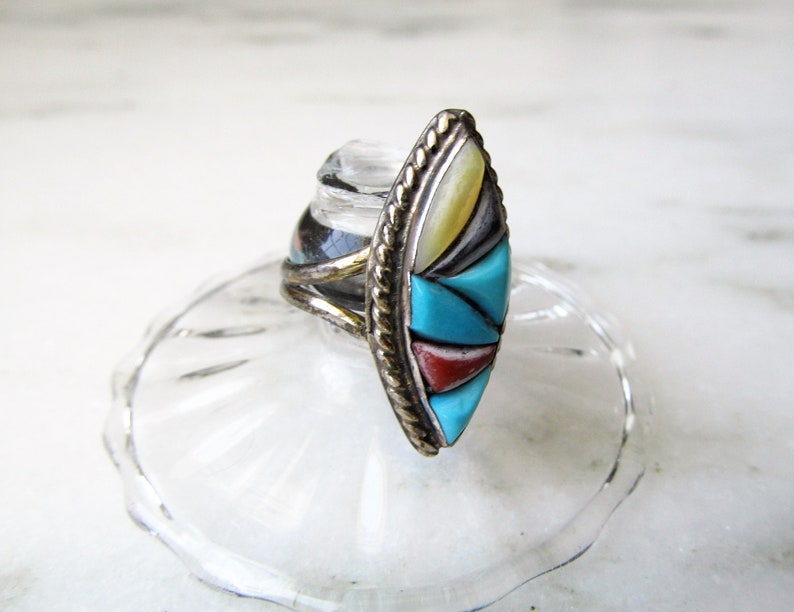 Estate Richard /& Geneva Terraza Zuni Inlay Ring