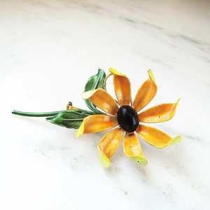 Original by Robert Painted Metal Flower Brooch Vintage ETC1855 image 3