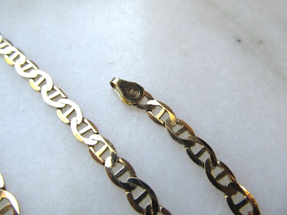 Vintage 10K Solid Yellow Gold Mariner Cable Chain… - image 5