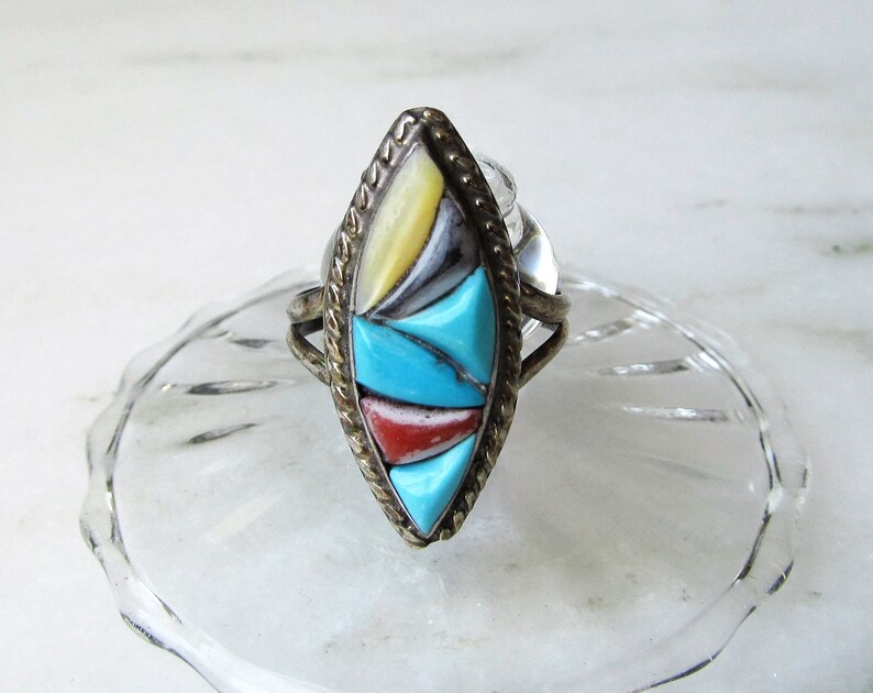 Estate Richard /& Geneva Terraza Zuni Inlay Ring