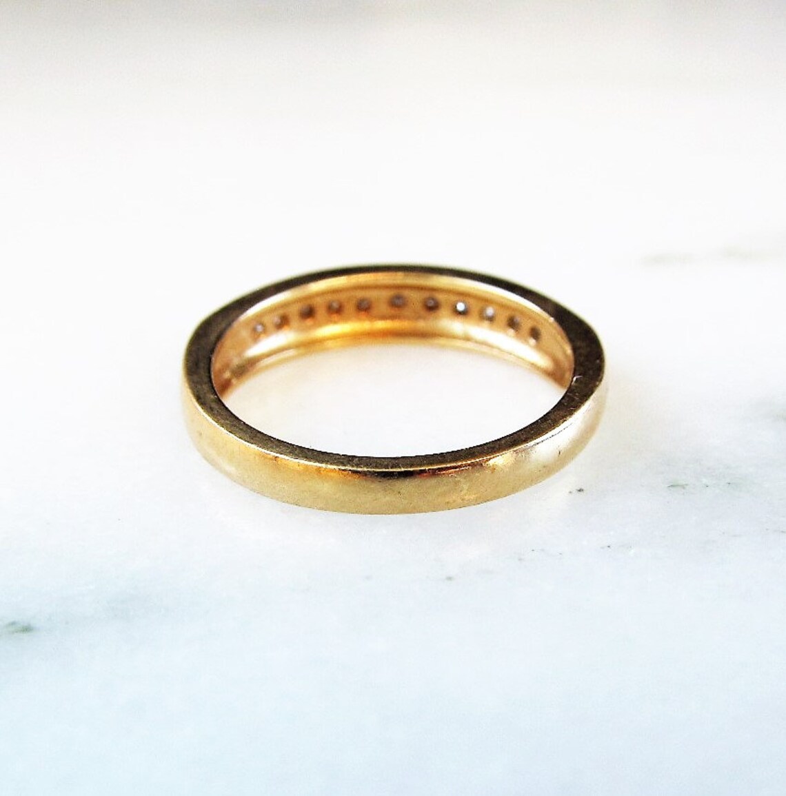 14K Keepsake Diamond 2 Tone Wedding Band Ring ETC3032 Etsy