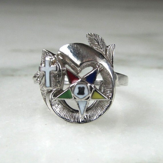 Vintage 14K White Gold Kinsley Sons Gothic Order of Eastern Star Masonic Ring ETC8977A Etsy Canada