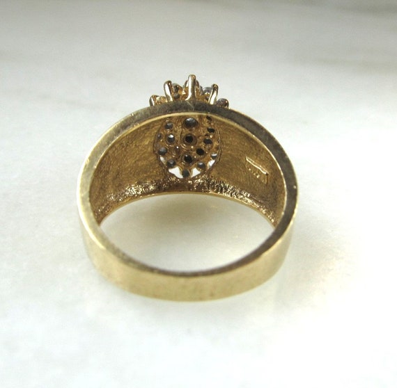 Vintage 10K Gold Ladies Diamond Cluster Ring .46T… - image 3