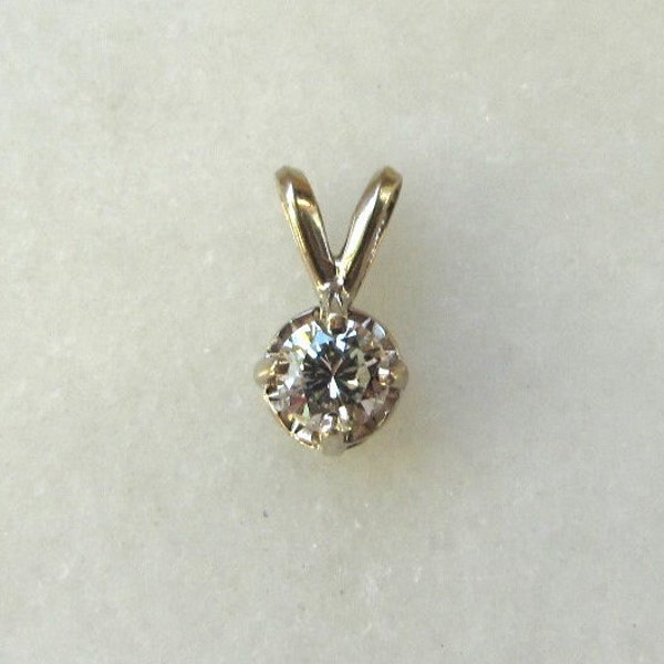 Vintage 14K White Gold .25ct Diamond Necklace Pendant ETC8835