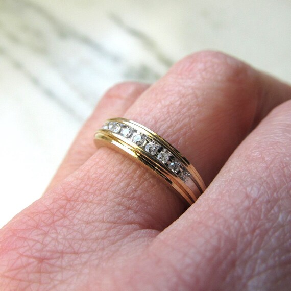 Vintage Keepsake 14K Yellow Gold Diamond Wedding … - image 9