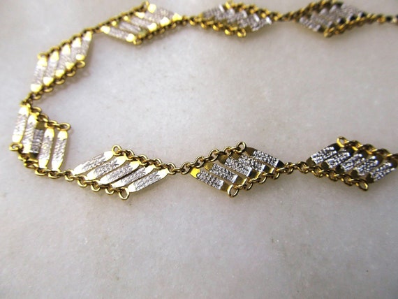 Vintage 14K Yellow & White Gold Italy Specialty L… - image 2