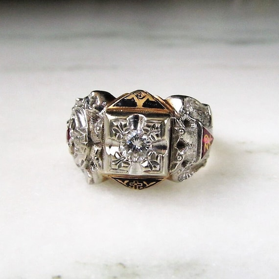 Mid Century Gents Two Tone Diamond Ring, Exquisite Jewelry for Every  Occasion