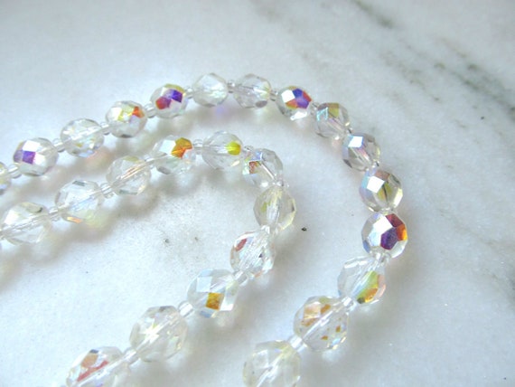 Vintage Aurora Borealis Round Crystal Bead Neckla… - image 5