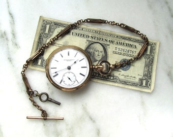 Antiguo reloj de bolsillo Rockford Gold Key Wind de 1879 ejecuta ETC9521