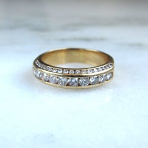 Vintage 14K Yellow Gold 1.34tcw Diamond Mens Wedding Band Ring ETC9232