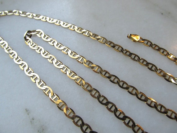 Vintage 10K Solid Yellow Gold Mariner Cable Chain… - image 4