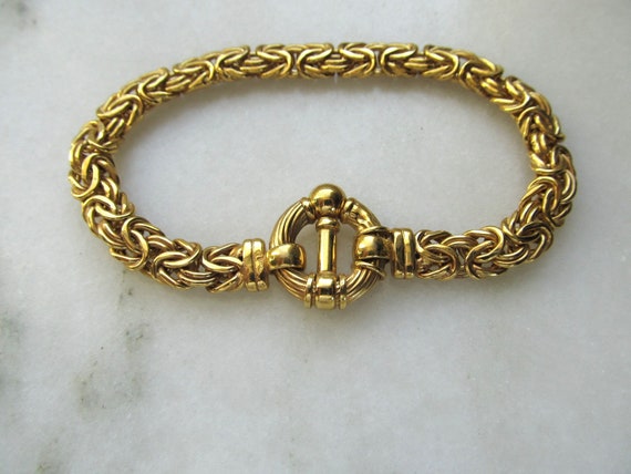 Vintage Byzantine 14K Yellow Gold Italy 7 7/8" Lo… - image 6